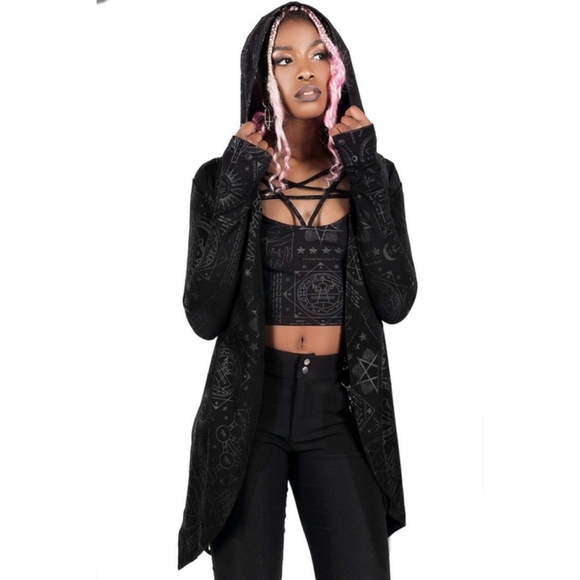 Killstar Unholy Sabbath Crop Hoodie - Picture 2 of 6